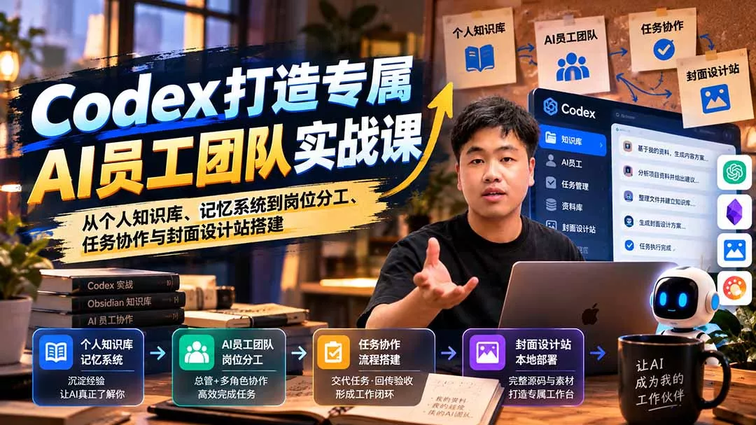 【无水印】Codex打造专属AI员工团队实战课:从个人知识库、记忆系统到岗位分工、任务协作与封面设计站搭建-33资源网