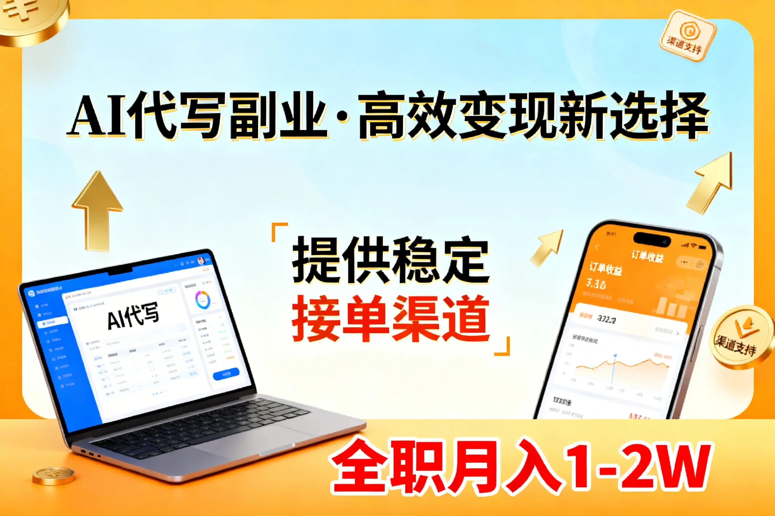 AI代写副业，高效变现，提供渠道，永不失业副业兼职 全职月入1-2W【SOP手册】-33资源网